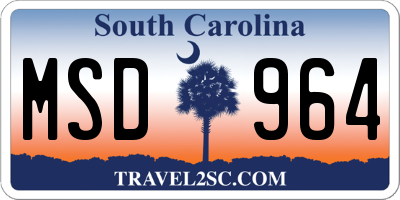 SC license plate MSD964