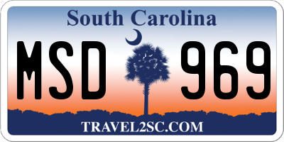 SC license plate MSD969