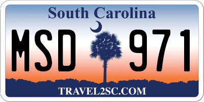 SC license plate MSD971