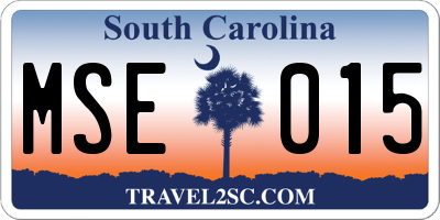 SC license plate MSE015
