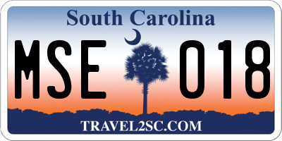 SC license plate MSE018