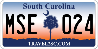 SC license plate MSE024