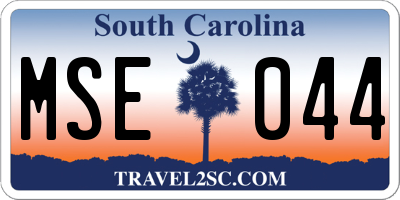 SC license plate MSE044