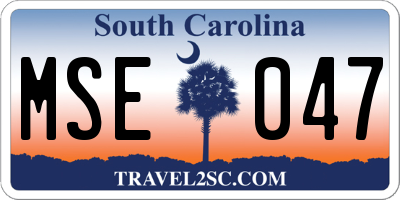 SC license plate MSE047