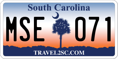 SC license plate MSE071