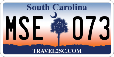 SC license plate MSE073