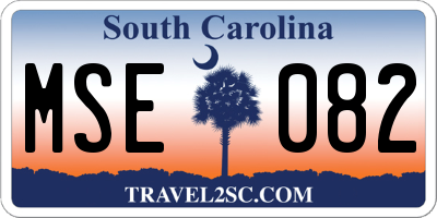 SC license plate MSE082