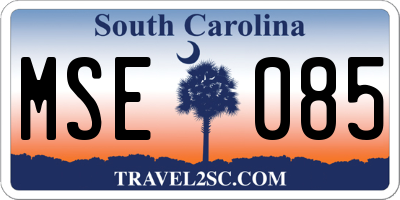 SC license plate MSE085