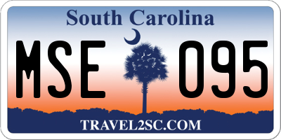 SC license plate MSE095
