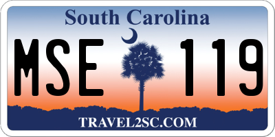 SC license plate MSE119