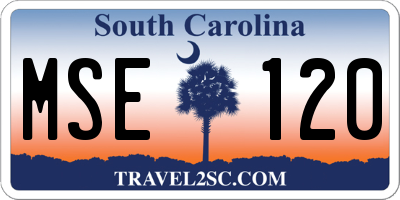 SC license plate MSE120