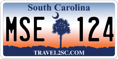 SC license plate MSE124