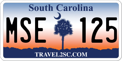 SC license plate MSE125