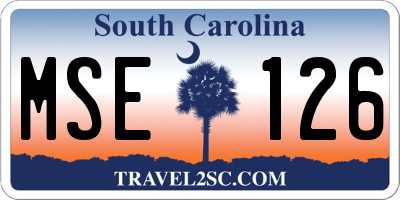 SC license plate MSE126