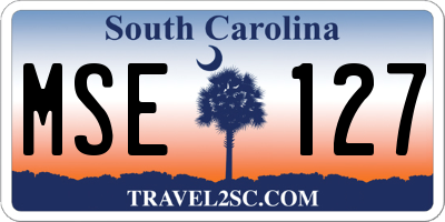 SC license plate MSE127