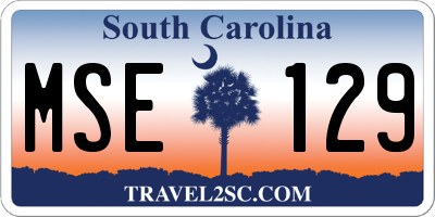 SC license plate MSE129
