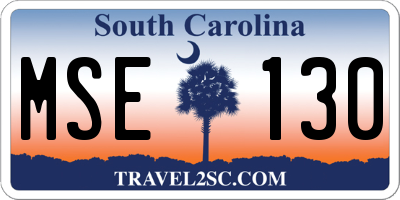 SC license plate MSE130
