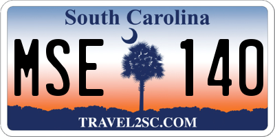 SC license plate MSE140