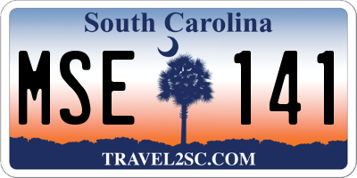 SC license plate MSE141