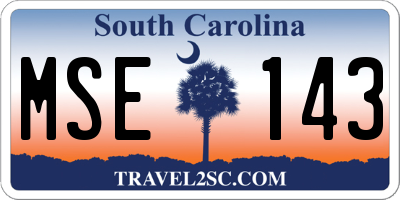 SC license plate MSE143