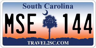 SC license plate MSE144
