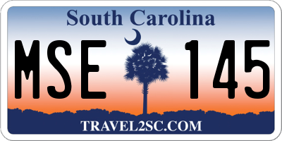 SC license plate MSE145