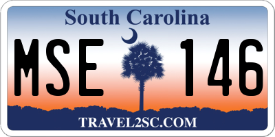 SC license plate MSE146