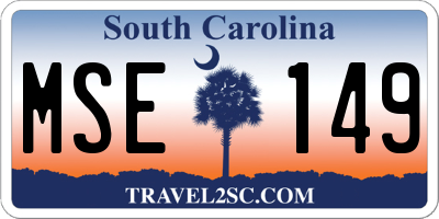 SC license plate MSE149