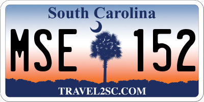 SC license plate MSE152