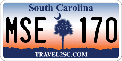 SC license plate MSE170