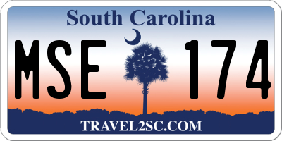 SC license plate MSE174