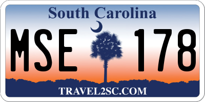 SC license plate MSE178