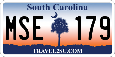 SC license plate MSE179