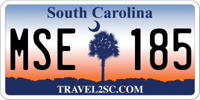 SC license plate MSE185