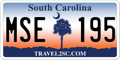 SC license plate MSE195