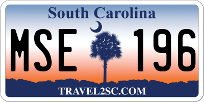 SC license plate MSE196