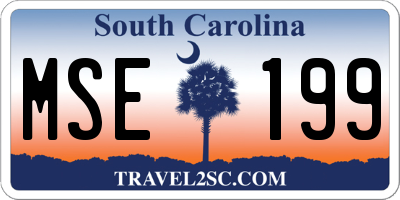 SC license plate MSE199