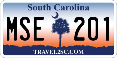 SC license plate MSE201