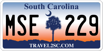 SC license plate MSE229
