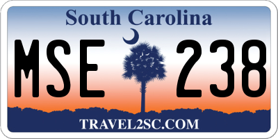 SC license plate MSE238