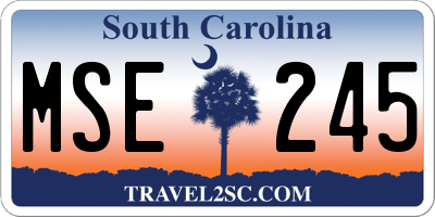 SC license plate MSE245