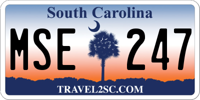 SC license plate MSE247