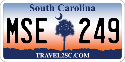 SC license plate MSE249