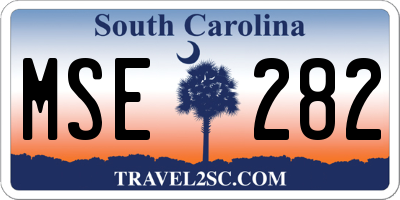 SC license plate MSE282