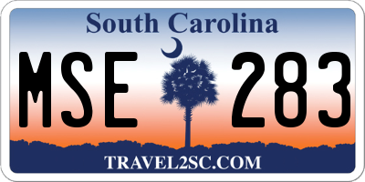 SC license plate MSE283