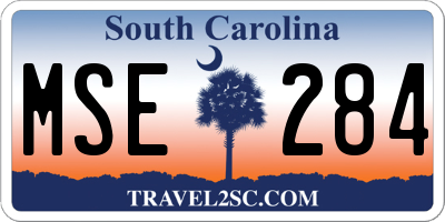 SC license plate MSE284