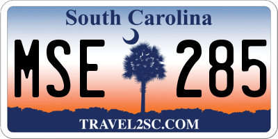SC license plate MSE285