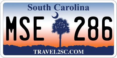 SC license plate MSE286