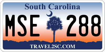 SC license plate MSE288