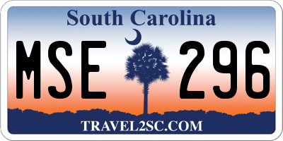 SC license plate MSE296